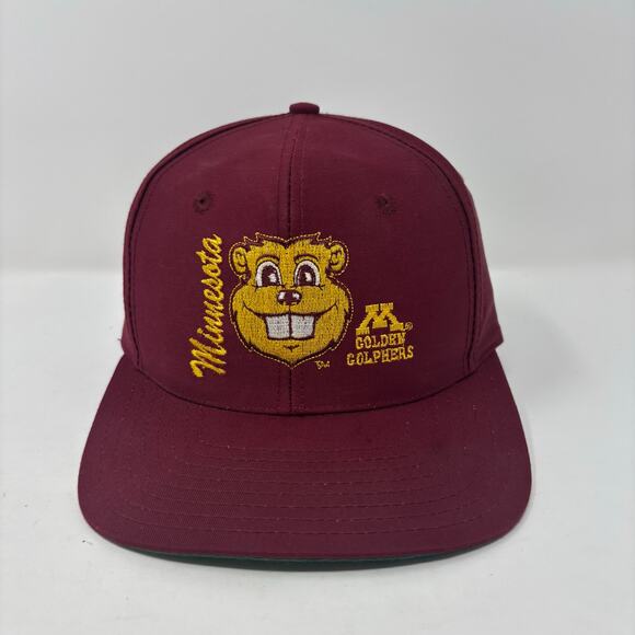 Vintage Minnesota Golden Gophers Hat Cap SnapBack Maroon Gold NCAA Front Row 90s - Picture 1 of 8